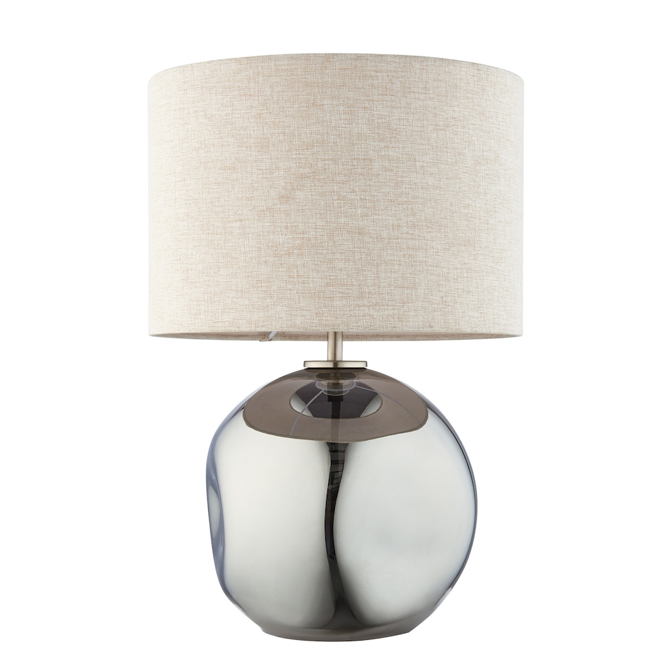image 1 of Lola - Smoke Mirror Dimpled Glass 43cm Table Lamp