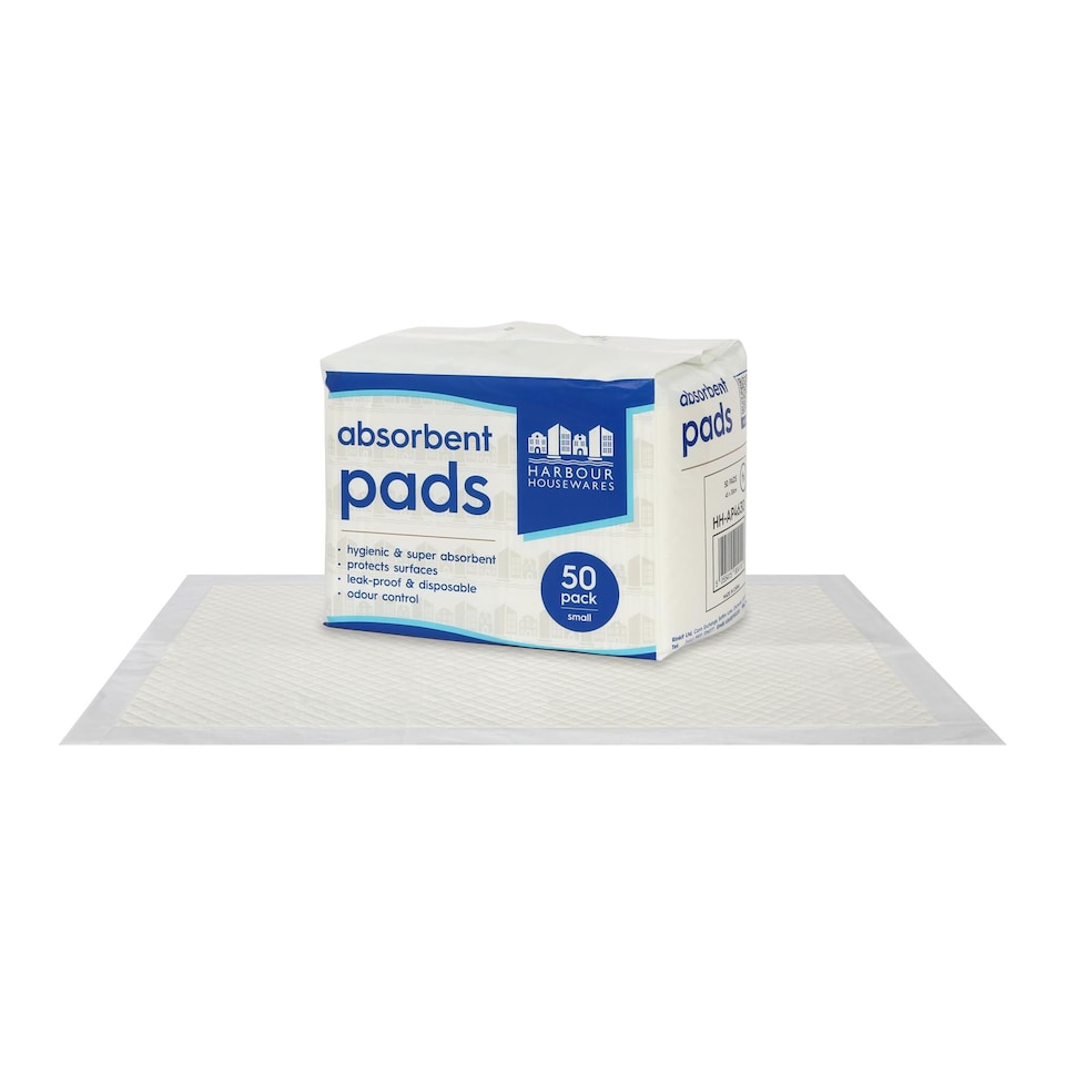 image 1 of Harbour Housewares 50x Disposable Incontinence Bed Pads - 32.5 x 45cm - Waterproof High Absorbency Mattress Protector Bed Sheet