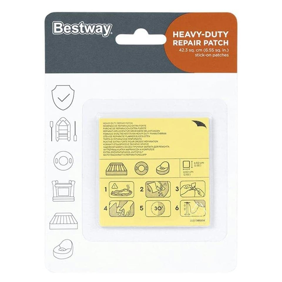 image 1 of Bestway Heavy Duty Inflatables 2.5" x 2.5"/6.5cm x 6.5cm Repair Patch