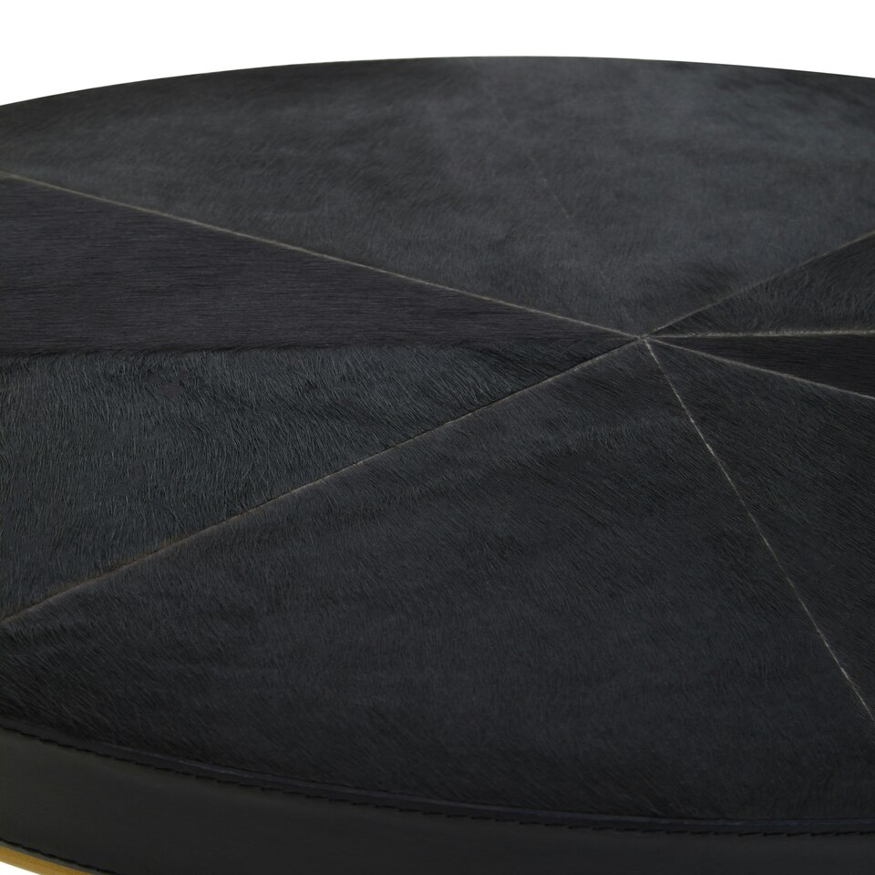 image 1 of Kensington Townhouse Hair On Hide Round Side Table Black