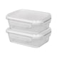 image 1 of Harbour Housewares Glass Food Storage Containers with Lids - 1 Litre - Pack of 2