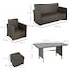 image 5 of Outsunny 6 PCS Outdoor Rattan Sofa Furniture Sets with Footstool Cushions Brown