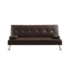 Faux Leather Clic Clac  Luxury Sofa Bed  In Brown