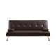 image 1 of Faux Leather Clic Clac  Luxury Sofa Bed  In Brown