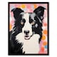 image 1 of Border Collie Dog Abstract Circles Pastels Home Decor Black Framed Wall Art Print A4