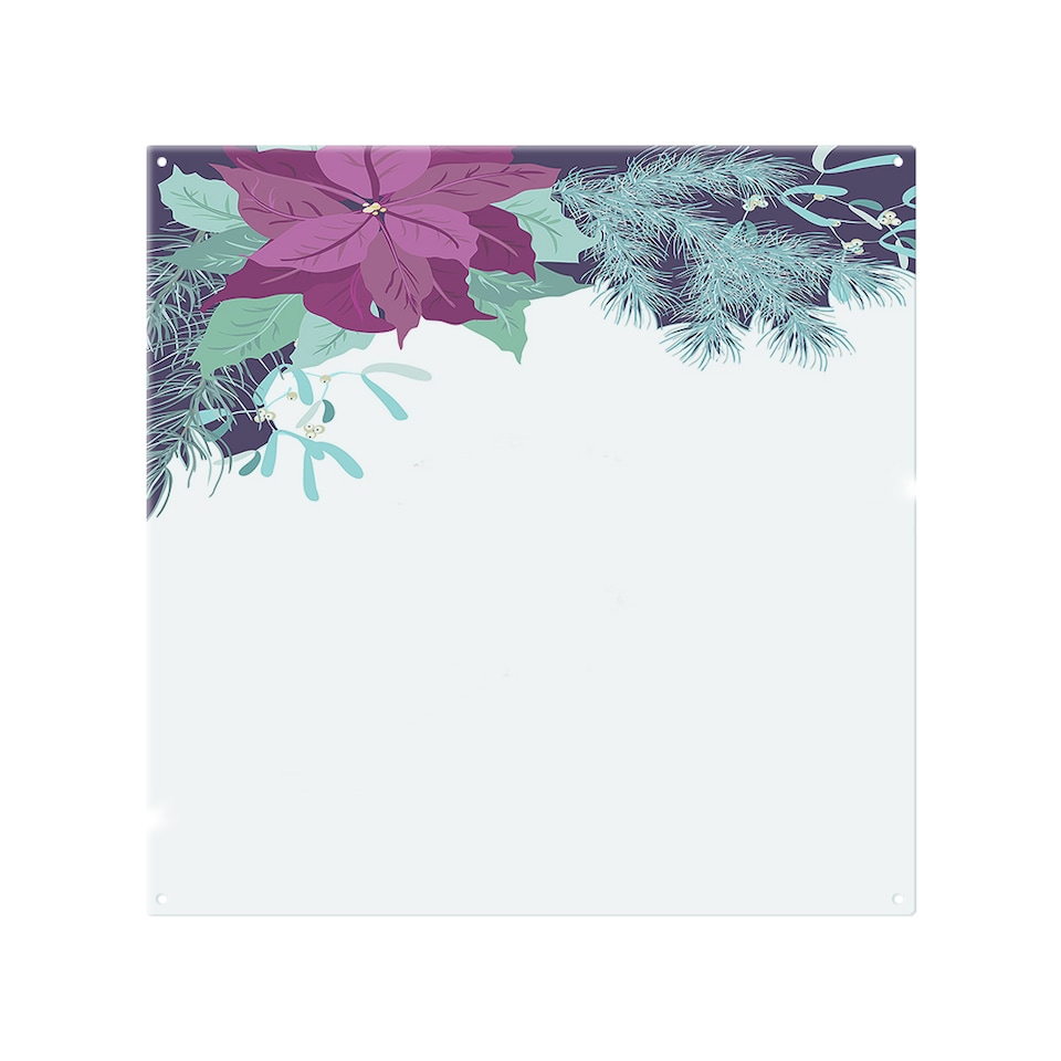 image 1 of Purple & Blue Flowers Splash Back | White