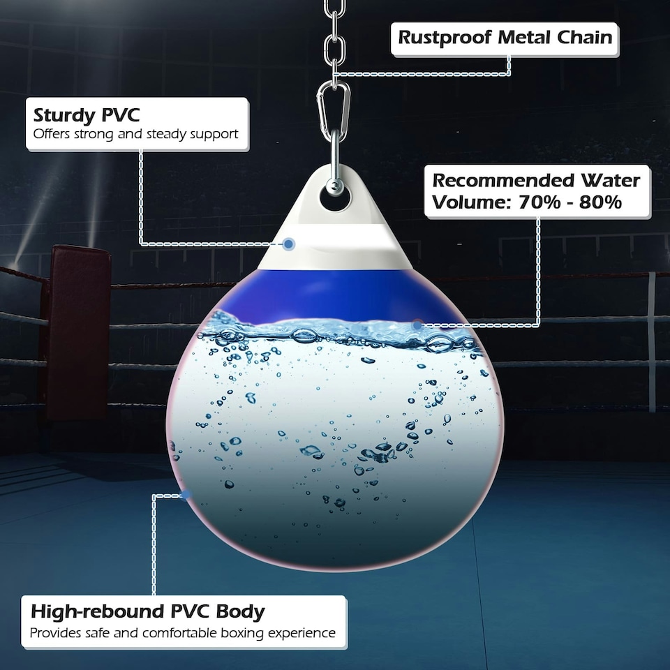 image 1 of COSTWAY 18 Inch Water Punching Bag 50 kg Heavy Bag Blue Blue