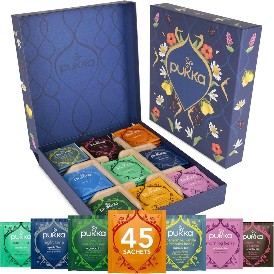 image 1 of Pukka Herbs Tea Selection Gift Set Box, Perfect Gift Idea, 45 Teabags, 9 Flavours