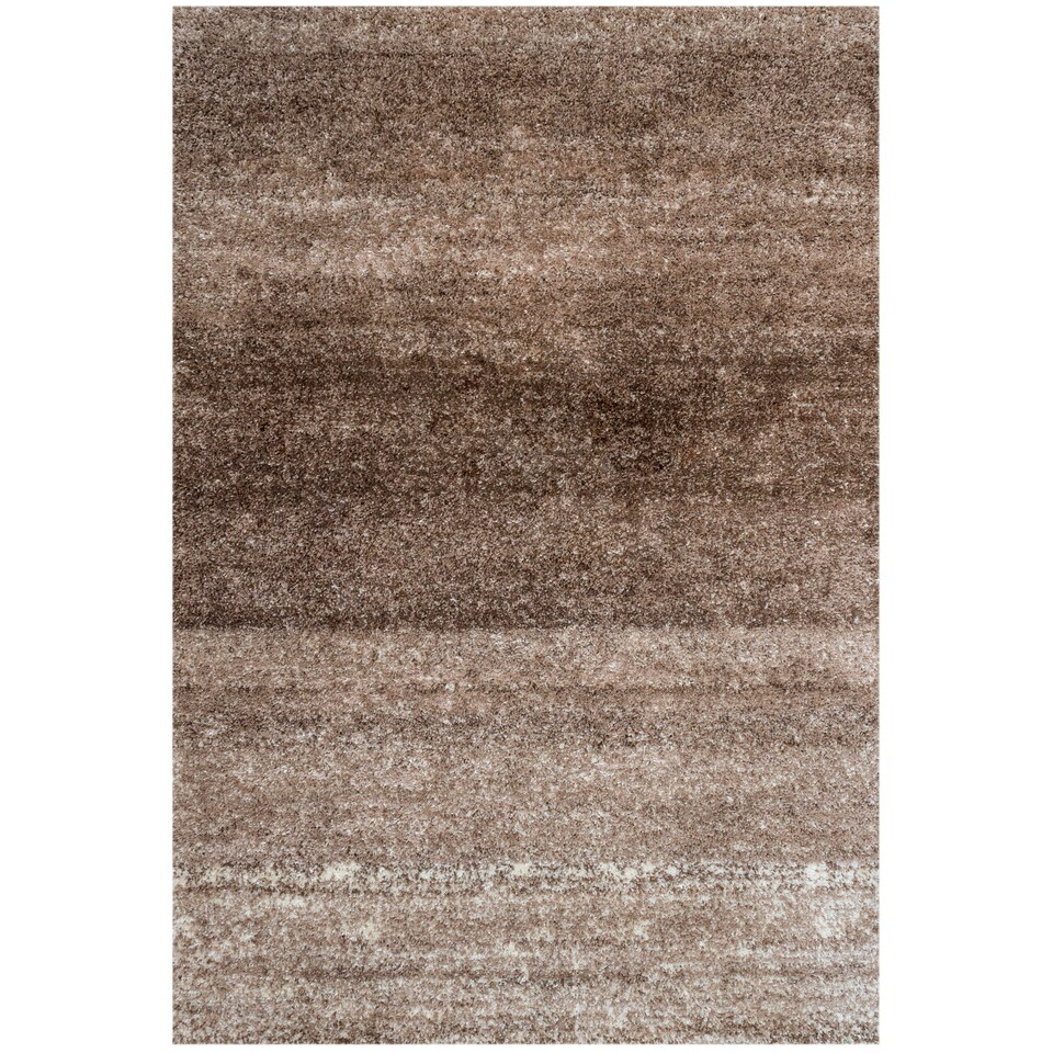 image 1 of KUKOON Beige Striped Mottled Shaggy Living Room Area Rug 120cm x 170cm