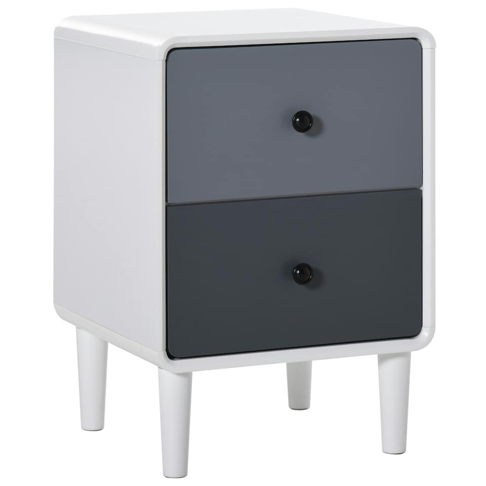 image 1 of HOMCOM Nordic Side Cabinet Nightstand Organizer with Drawer Bedroom, Living Room