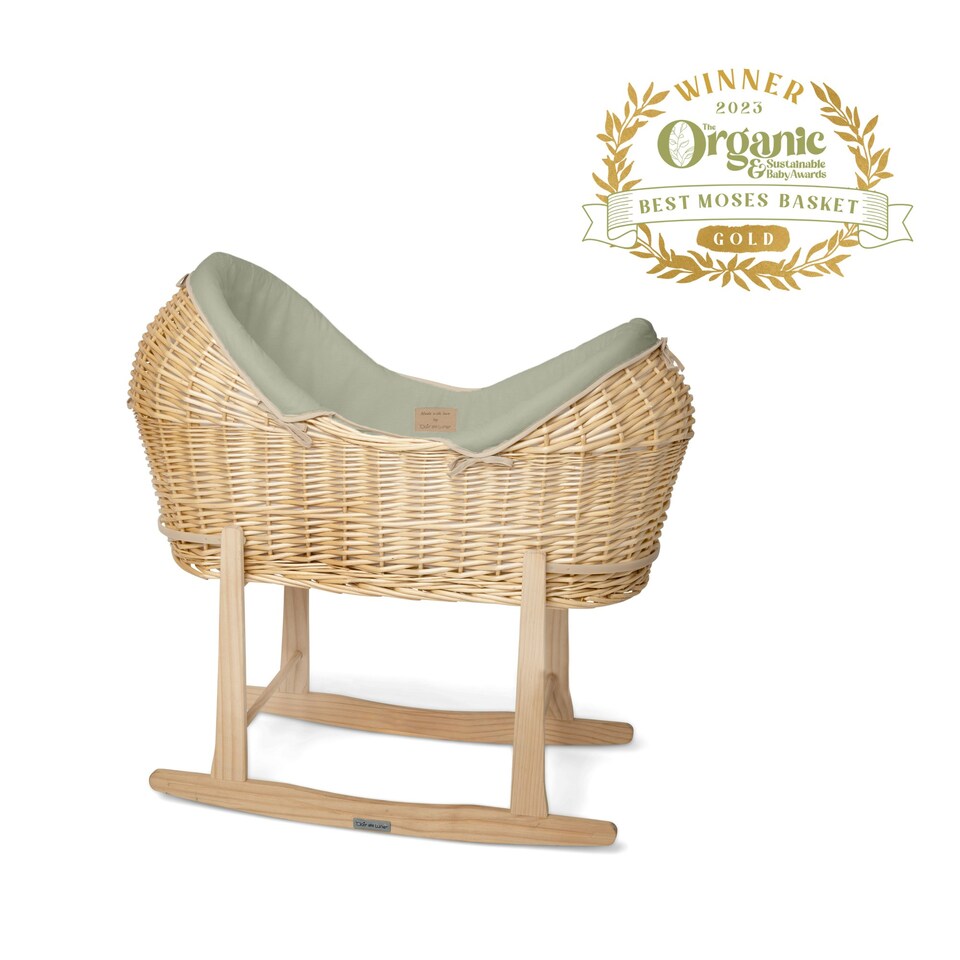 image 1 of Clair de Lune Organic Noah Pod With Rocking Stand - Sage
