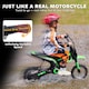 image 3 of HOMCOM 24V Kids Electric Motorbike with Twist Grip Throttle, Music, Horn, 12 Pneumatic Tyres, Max Speed 16kmithh, for Ages 8-12 Years - Green