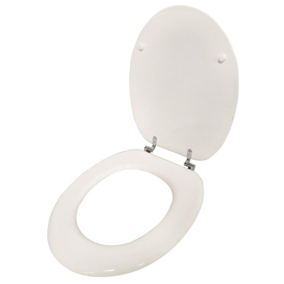 image 1 of 18" MDF Universal Bathroom WC Toilet Seat Quick Easy Fit Wooden 18 inch Coloured Black