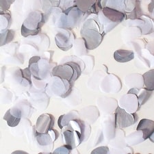 Metallic Silver And White Heart Shape Biodegradable Wedding Paper Confetti 7g