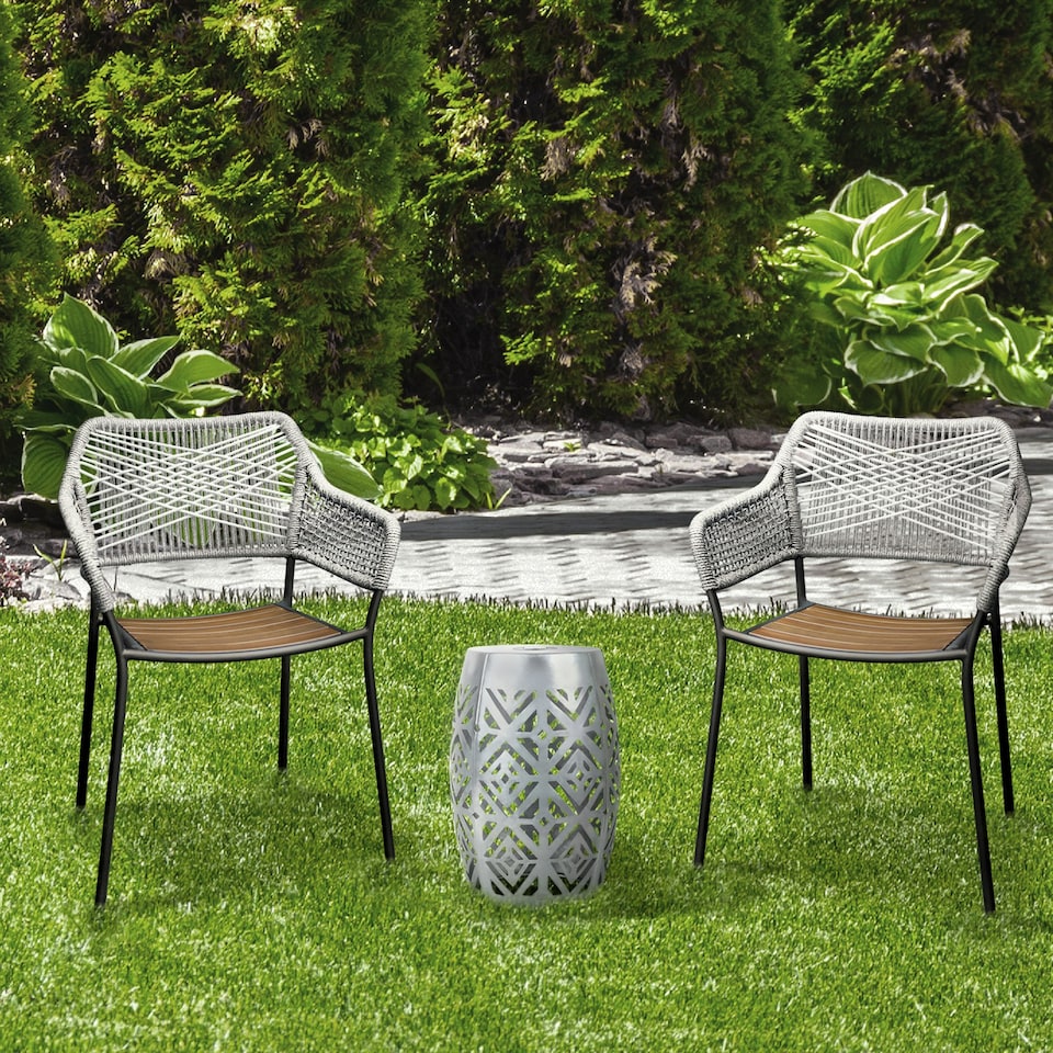 image 1 of Teamson Home Outdoor Garden Decor 2 in 1 Round Large Solar Powered Lantern LED Light