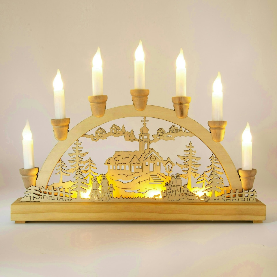 image 1 of The Christmas Workshop 70780 Wooden Illuminated Candle Bridge