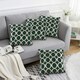 image 3 of Geometric O Chenille 45cm x 45cm Green Cushion Set of 4 | Green | Cream | 45cm x 45cm x 10cm | 4