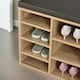 image 3 of Industrial Shoe Storage Bench With Cushion Seat With 14 Compartments Brown
