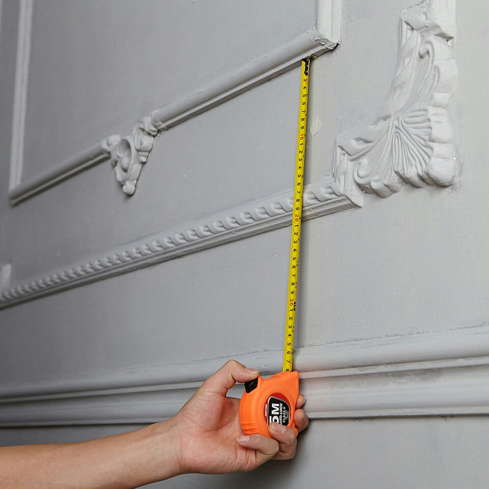 image 1 of Tape Measure Dekton Hi-vis Auto Lock Soft Grip Imperial Metric Scale 5m Class 2