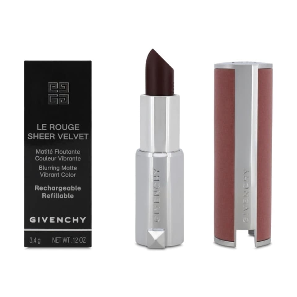 image 1 of Givenchy Le Rouge Sheer Velvet Red Lipstick 39 Rouge Grenat N/A