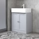 image 2 of Under Sink Full Pedestal Basin Cabinet Cupboard Bathroom Storage Unit | Grey | 1