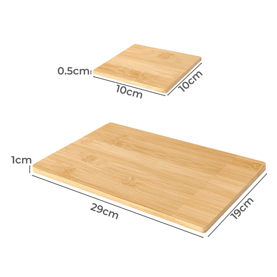 image 1 of TOQUE 8 Pcs Bamboo Placemat Coaster Heat-resistant Mat Storage Tray Dish