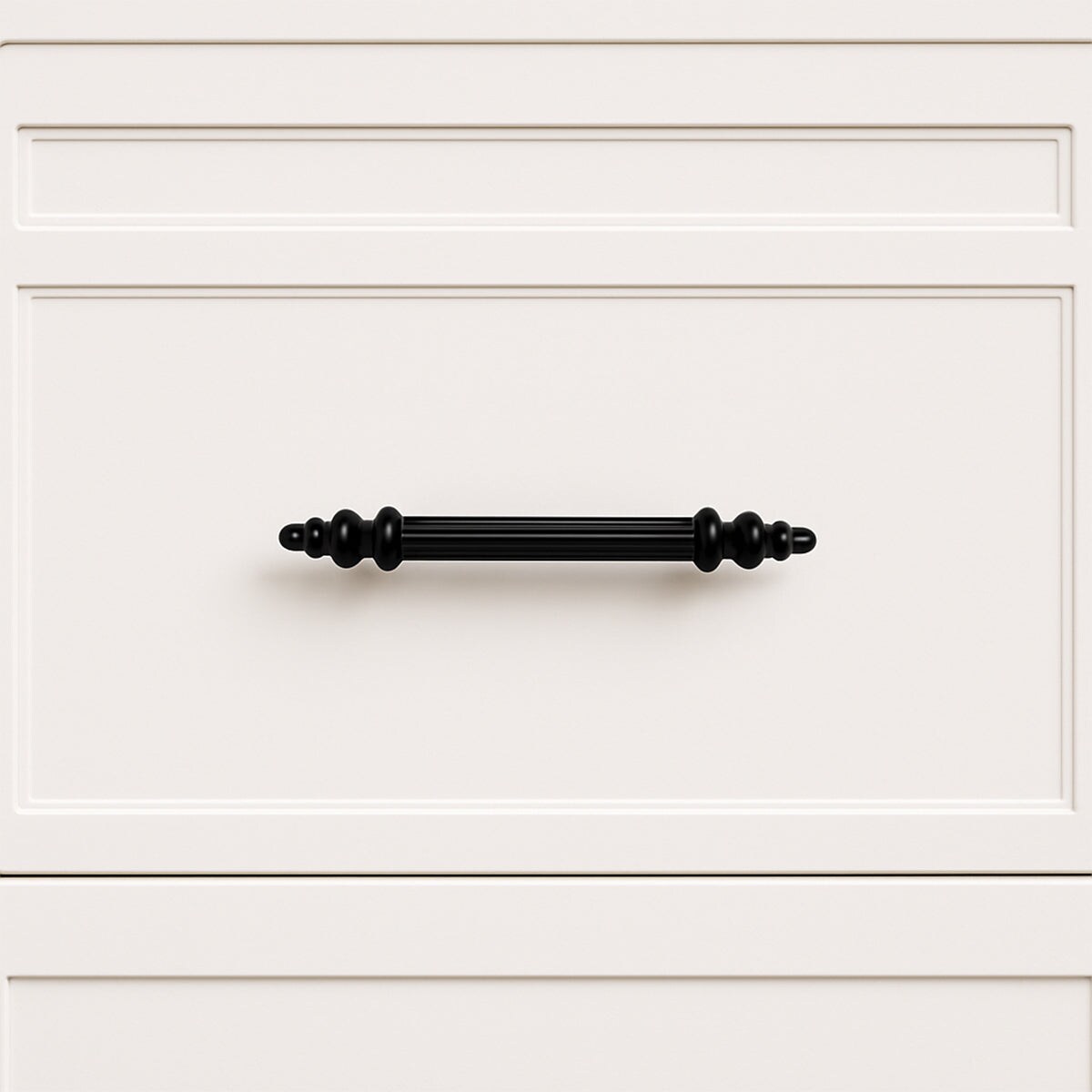 Melody Maison Small Black Ribbed Metal Bar Pull Handle 15cm