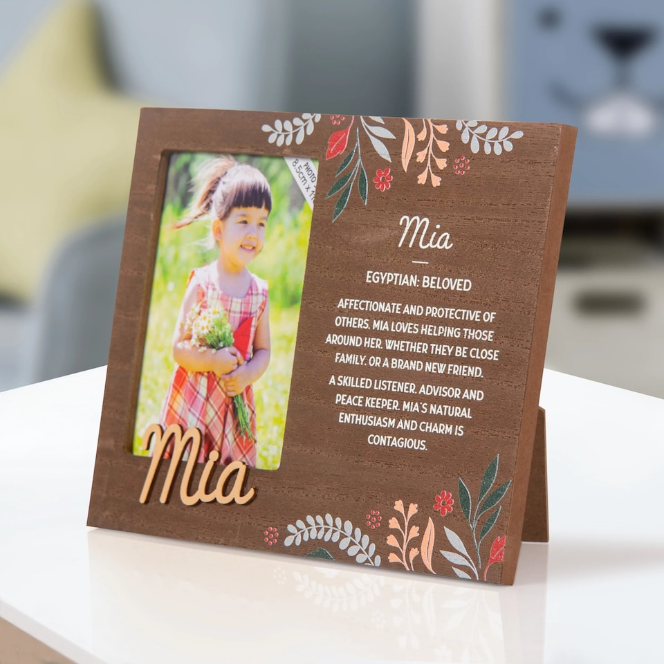 image 1 of History & Heraldry Pre-Personalised Kids Wooden Picture Frame - Mia