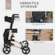 image 5 of HOMCOM 4 Wheel Rollator Walker,  Adjustable Mobility Walker with Bag,Gold Tone