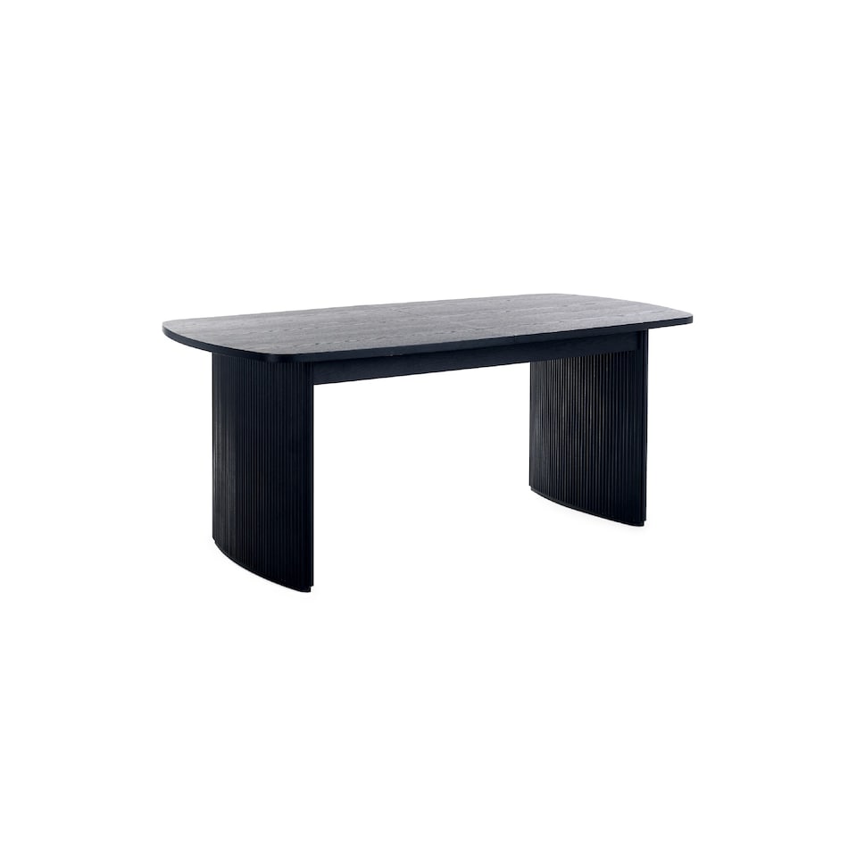 image 1 of Louis Fluted Extending Dining Table - Black