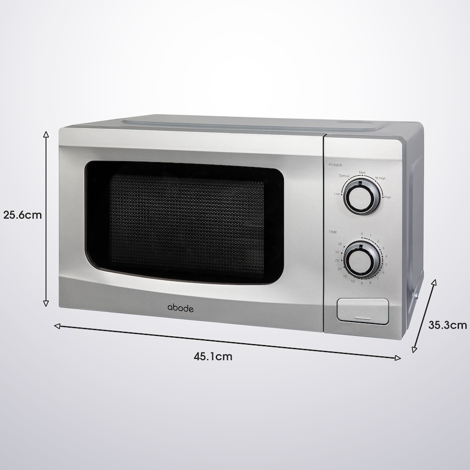 image 1 of Russell Hobbs Manual Microwave 700W 20 Litre with Defrost Setting Silver AMM2001S-M