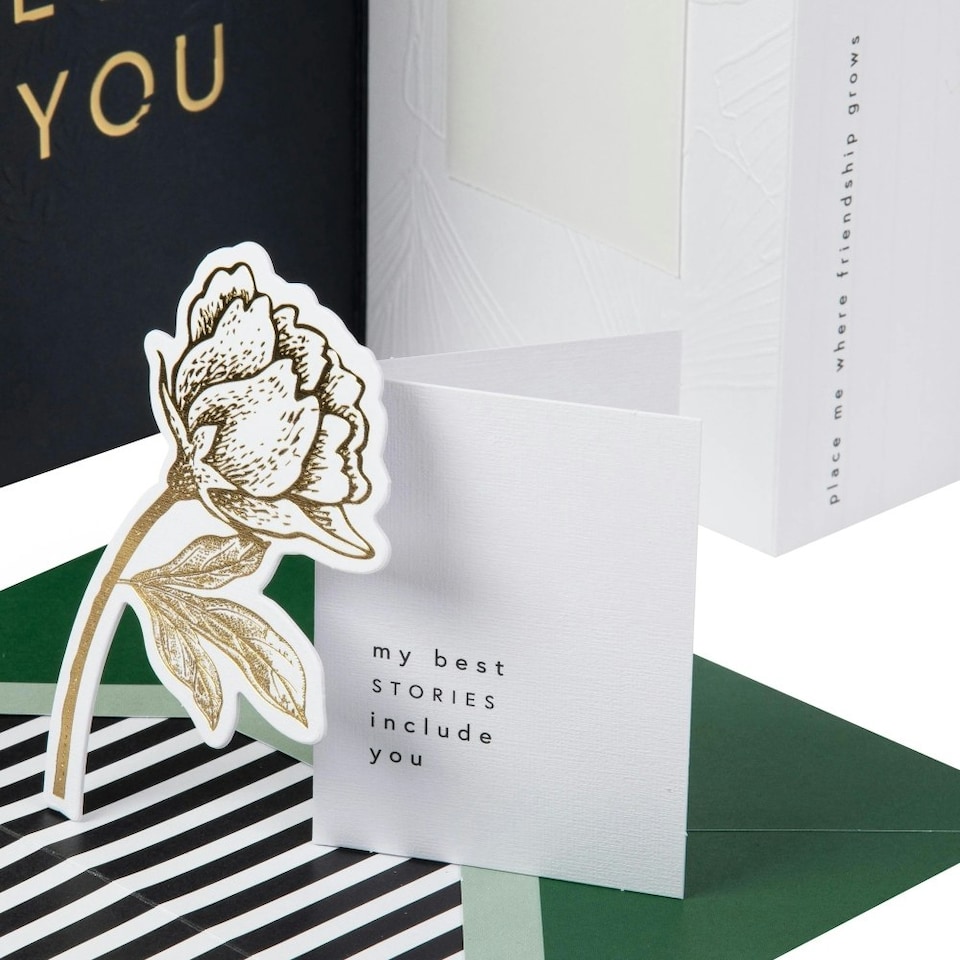 image 1 of Memento Luxe Premium Thank You Card for Friend with Mini Card, Keepsake