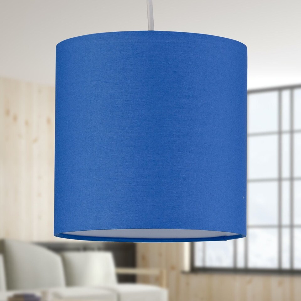image 1 of Royal Blue Textured Cotton 17cm Table Lamp Shade | Blue | Small | 1