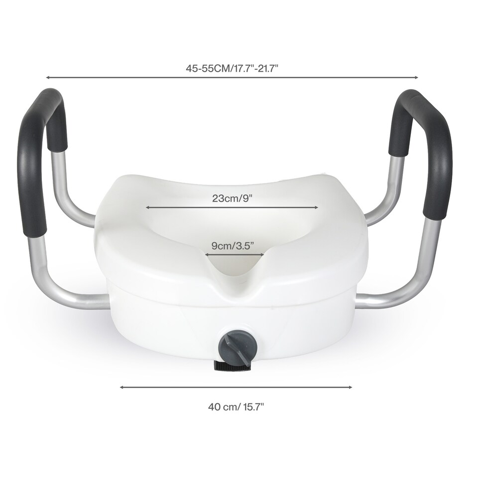 image 1 of Levede Raised Toilet Seat 12cm Riser with Adjustable Arms for Elderly Disabled