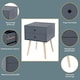 image 3 of Options Scandia 2 Drawer Nightstand - Stylish Two Tone Bedside Table for Small Spaces | Blue | Blue | One Size | 1