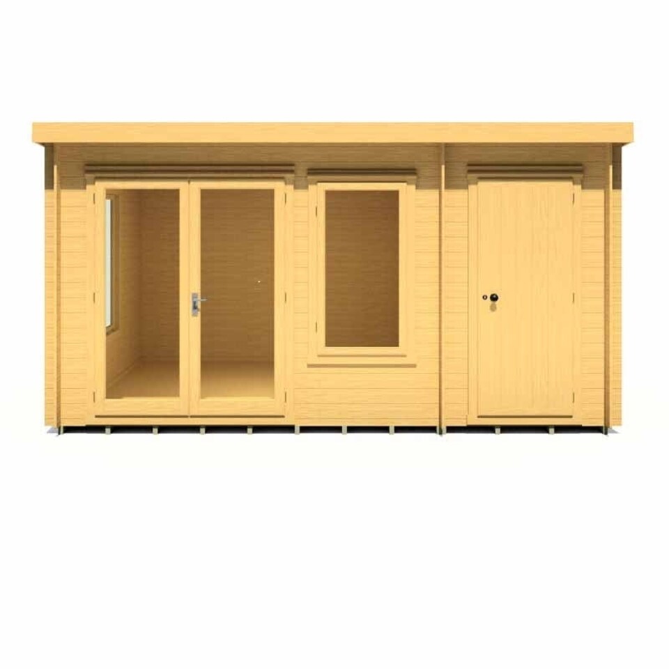 image 1 of Elm 10 x 14 Feet Log Cabin in 19 mm Logs - L424.5 x W317.3 x H213.7 cm Brown