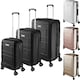 image 9 of Suitcase Luggage Set - L, M and S sizes, ABS plastic, swivel wheels, combination lock | White | white | 1