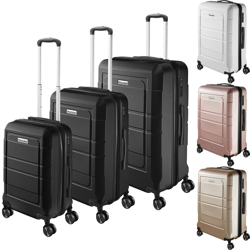 image 1 of Suitcase Luggage Set - L, M and S sizes, ABS plastic, swivel wheels, combination lock | White | white | 1