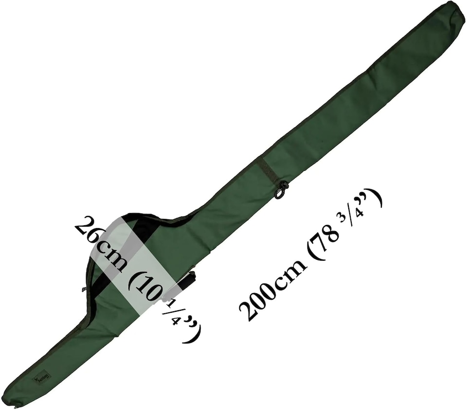 image 1 of Actiaspet 3+3 Fishing Rod Holdall 12ft Padded Rod & Reel Bag with Shoulder Strap, 2 External Pockets, Fits 6 Rods (Made & Unmade), 205cm