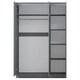 image 8 of FWStyle Stora 3 Door Wardrobe - Matt Dark Grey Grey