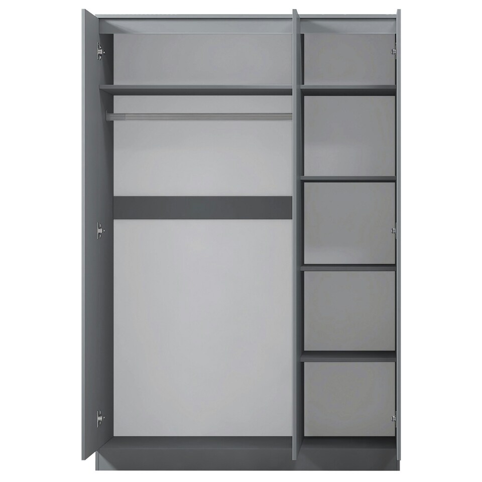 image 1 of FWStyle Stora 3 Door Wardrobe - Matt Dark Grey Grey