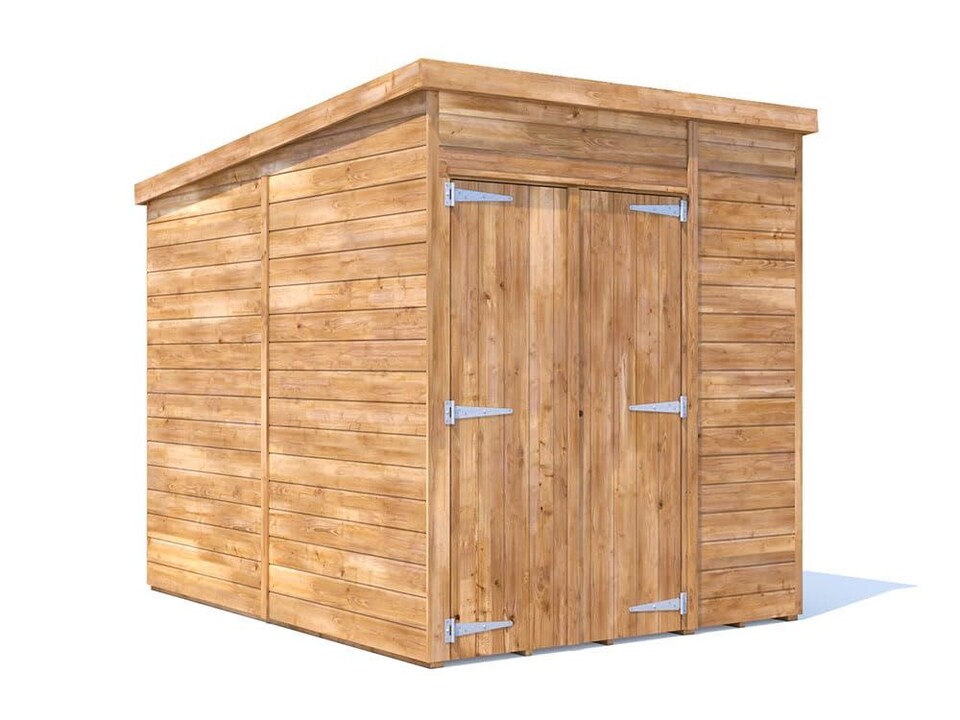 image 1 of Dunster House Bike Shed 1.8 x 2.4m Garden Storage Building 15mm, Tongue & Groove Thick Walls & Pent Roof, Overlord Modular
