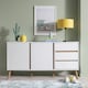image 7 of Otto Sideboard Large 2 Door with Drawers in Grey | Grey