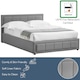 image 4 of Vida Designs Vanita 4ft6 Double Ottoman Bed Storage Fabric Upholstered, Light Grey, 135 x 190cm