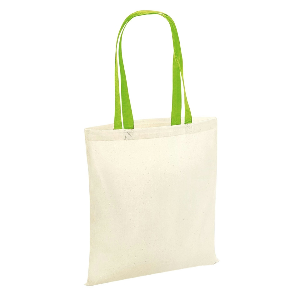 image 1 of Westford Mill Bag 4 Life Contrast Handle Tote - Natural/Lime - One Size Cream