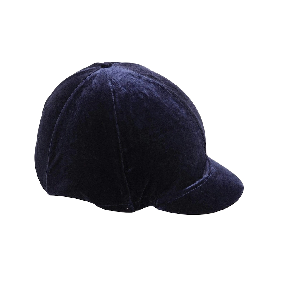 image 1 of Shires Velveteen Hat Cover - Navy - 53cm - 57cm | Blue | 53-57cm
