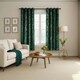 image 4 of Green Gold Foil Blackout Eyelet Curtains - 46 x 63 Inch Drop - 2 Panel Green