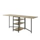 image 1 of SoBuy Modern Industrial Folding Dining Table with 3 Shelves, Light Oak, 70.9x23.6x30.3 inches, 22.4 kg - FWT62-N
