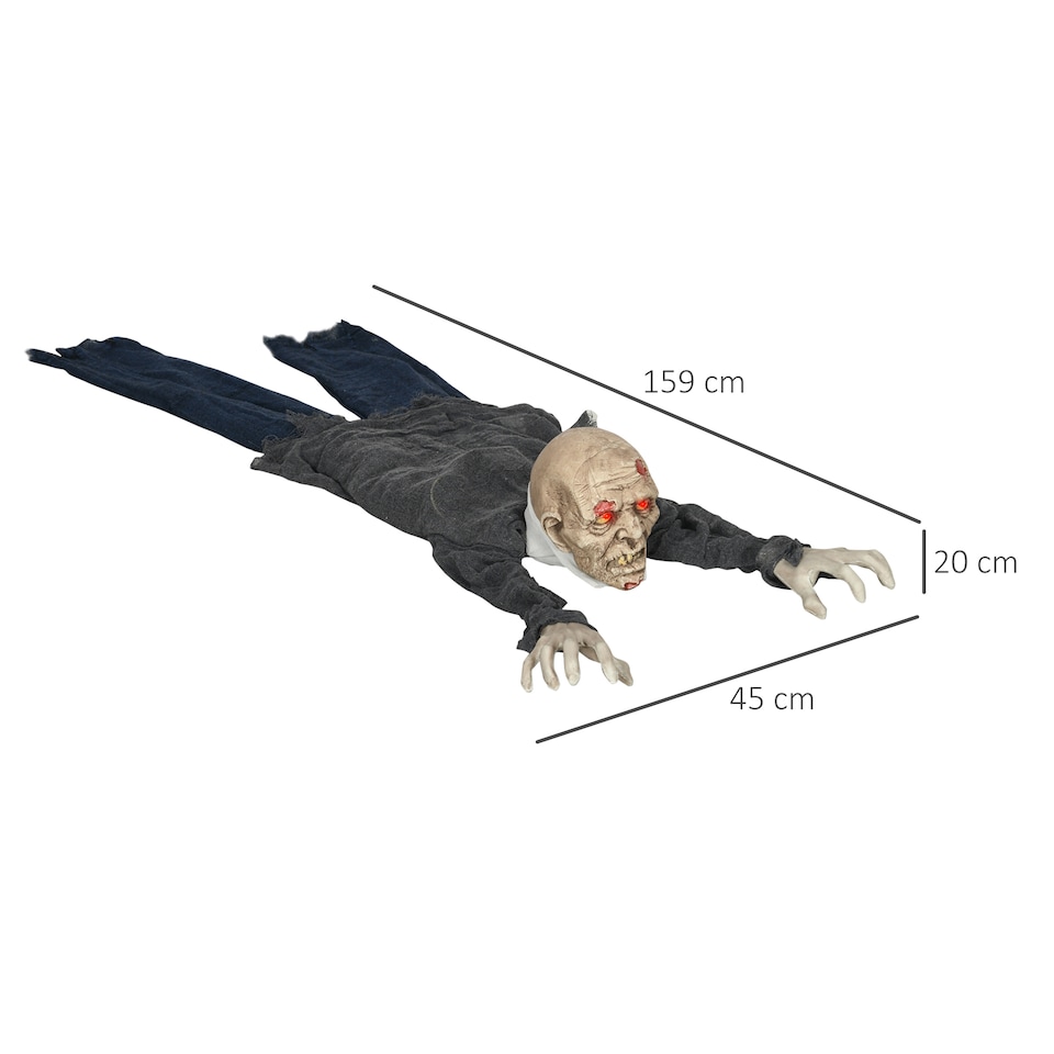 image 1 of HOMCOM 5.2ft Halloween Outdoor Decoration Crawling Zombie, Sound Activated
