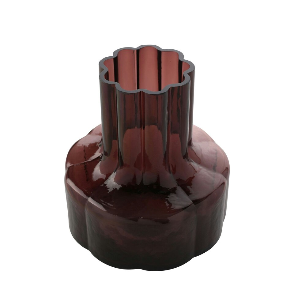 image 1 of Hestia Large Burgundy Glass Vase